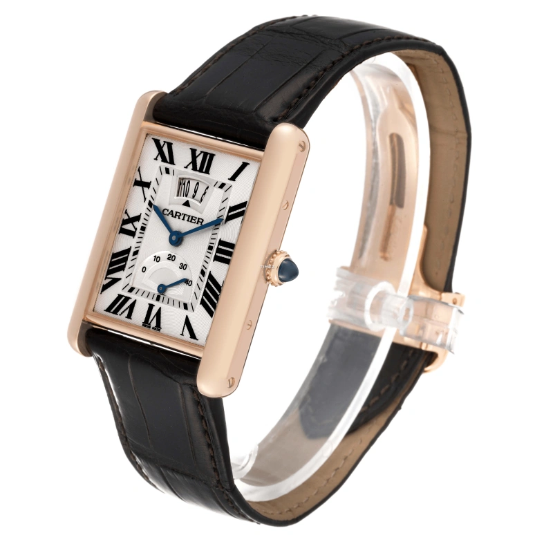 Cartier,Tank 29.20x30mm,29.20x30mm,Rose Gold,Silver,Handwound,Day,Power Reserve Indicator,W1560003