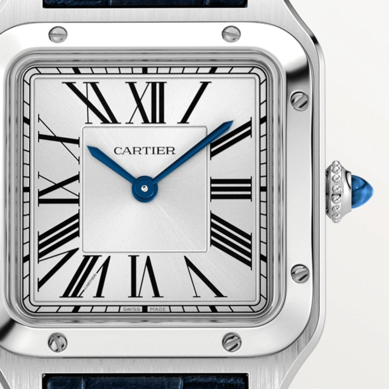 Cartier,Santos de Cartier 38x27.50mm,38x27.50mm,Stainless Steel,Silver,Quartz,Sapphire,Crystal Glass,Square,WSSA0023