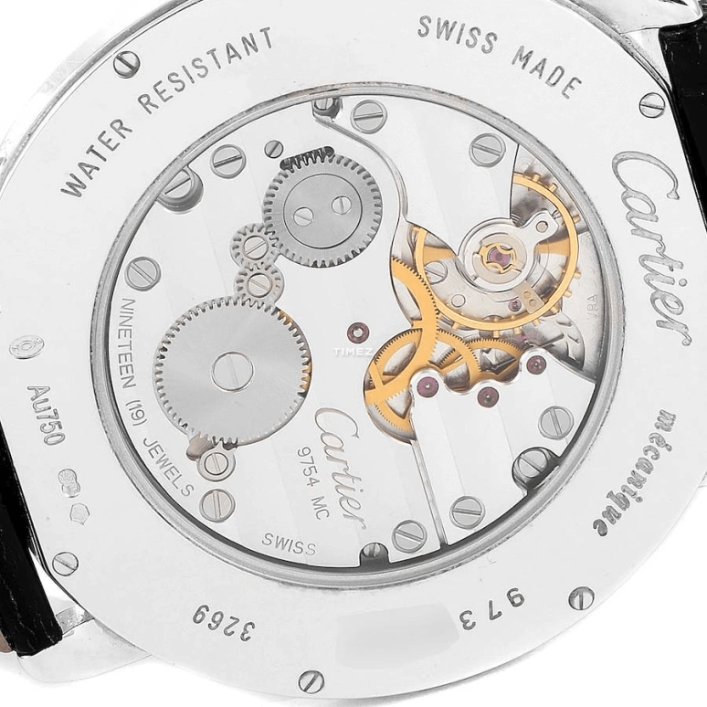 Cartier,Ronde de Cartier 42mm,42mm,White Gold,Silver,Handwound,In-house Caliber,Sapphire,Crystal Glass,WR007002