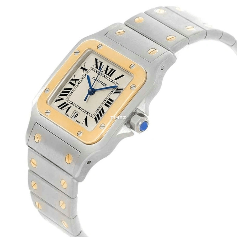 Cartier,Santos de Cartier 29mm,29mm,Stainless Steel,White,Quartz,Day,In-house Caliber,W20011C4