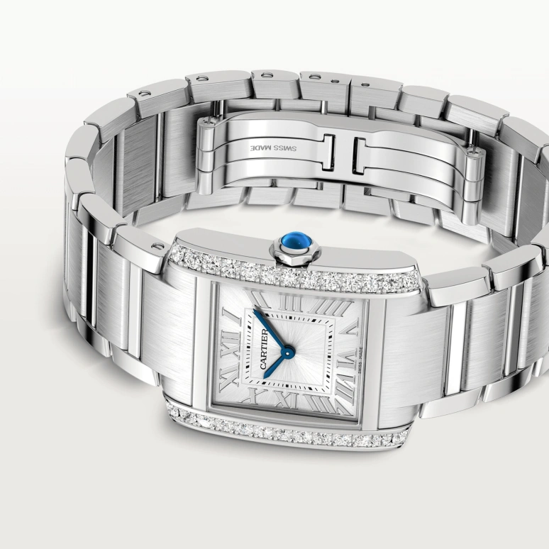 Cartier,Tank 32x27mm,32x27mm,Stainless Steel,Silver,Quartz,Sapphire,Crystal Glass,Square,W4TA0028