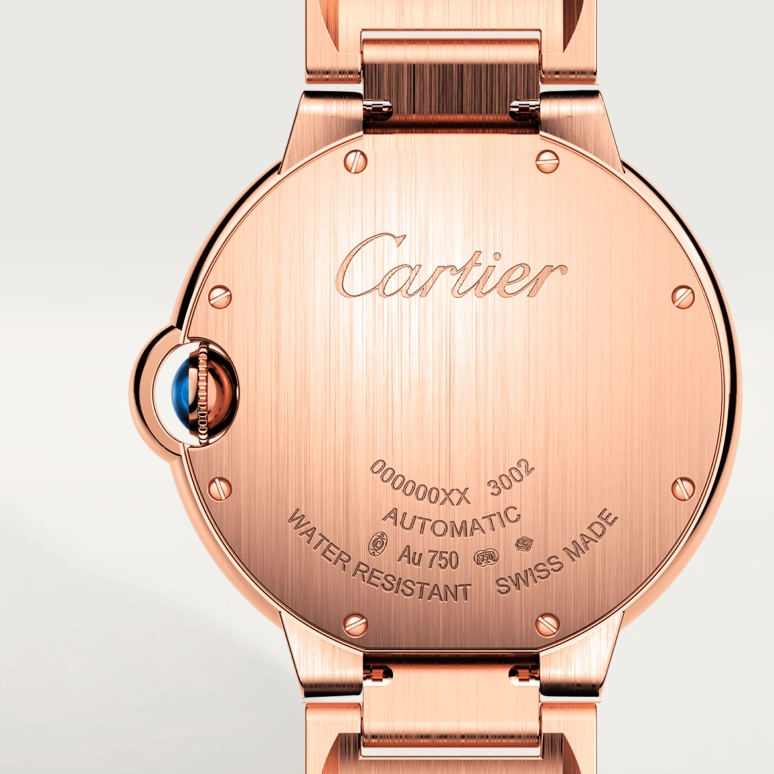Cartier,Ballon Bleu de Cartier 36mm,36mm,Rose Gold,Silver,Automatic,Sapphire,Crystal Glass,Round,WJBB0064