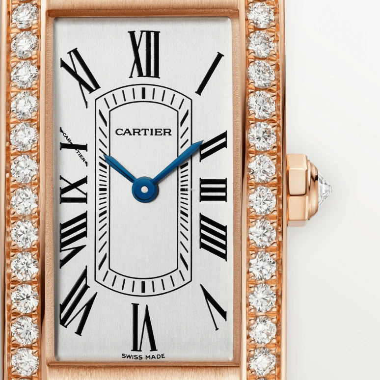 Cartier,Tank 35.40x19.40mm,35.40x19.40mm,Rose Gold,Silver,Quartz,Sapphire,Crystal Glass,Square,WJTA0059