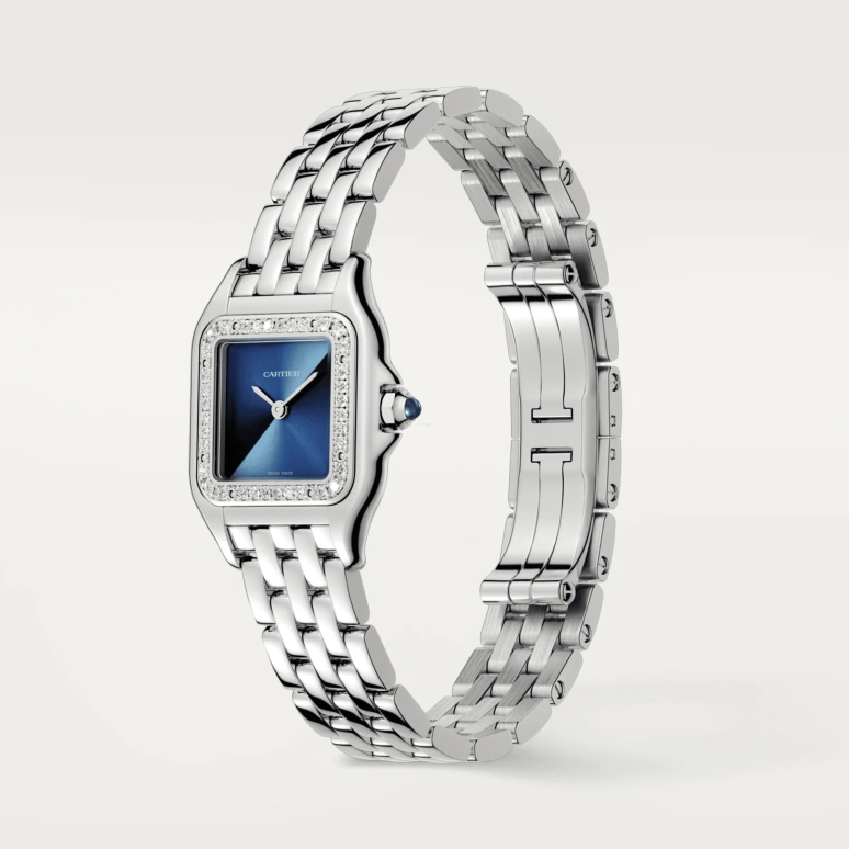Cartier,Panthère de Cartier 22x30mm,22x30mm,Stainless Steel,Blue,Gradient,Ocean Blue,Quartz,Sapphire,Crystal Glass,Square,W4PN0013