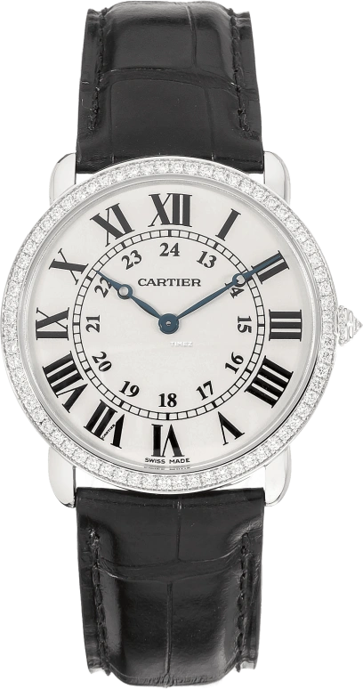 Cartier,Ronde de Cartier 36mm,36mm,White Gold,Silver,Handwound,36hours,In-house Caliber,WR000551