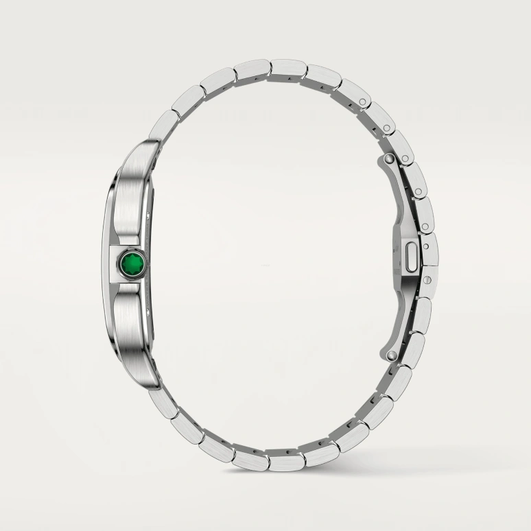 Cartier,Santos de Cartier 39.80mm,39.80mm,Stainless Steel,Silver,Green,Handwound,72hours,In-house Caliber,WHSA0028