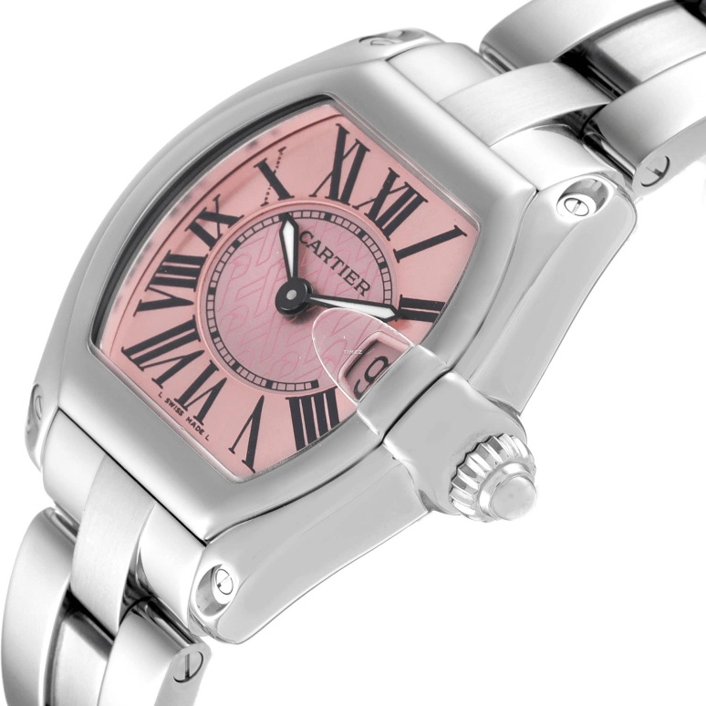 Cartier,Drive de Cartier 36x30mm,36x30mm,Stainless Steel,Pink Red,Red,Quartz,Day,Sapphire,Crystal Glass,W62043V3