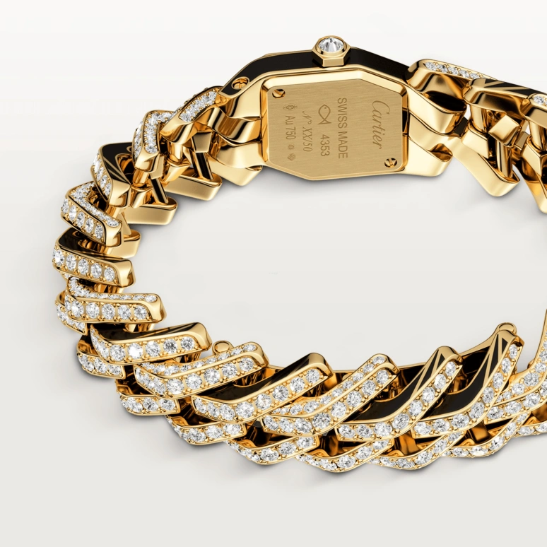 Cartier,Maillon de Cartier 31x17mm,31x17mm,Yellow Gold,Black,Quartz,Sapphire,Crystal Glass,Other,WJBJ0006