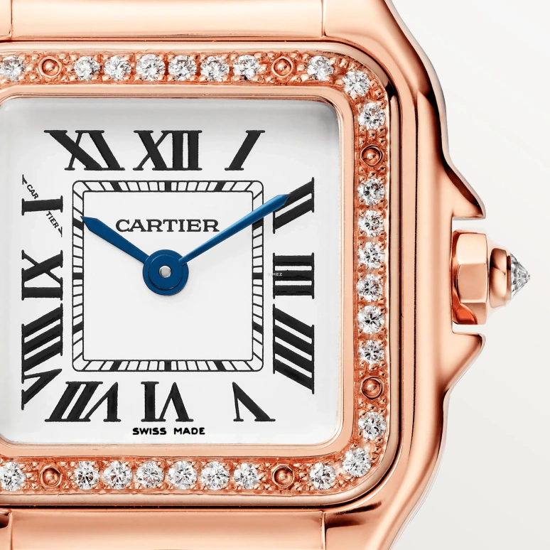 Cartier,Panthère de Cartier 22x30mm,22x30mm,Rose Gold,White,Quartz,Sapphire,Crystal Glass,Square,WJPN0071