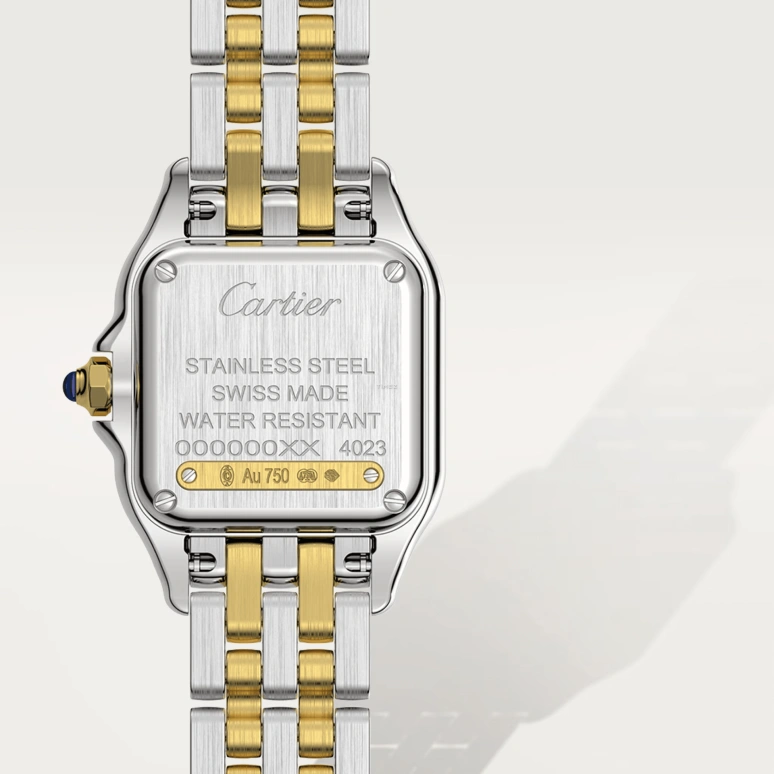 Cartier,Panthère de Cartier 30.30x22mm,30.30x22mm,Stainless Steel,Yellow Gold,Silver,Quartz,Glass,Square,W2PN0018