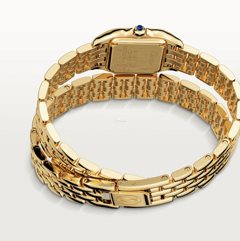 Cartier,Panthère de Cartier 23x30mm,23x30mm,Yellow Gold,Silver,Quartz,Sapphire,Crystal Glass,Square,WGPN0039