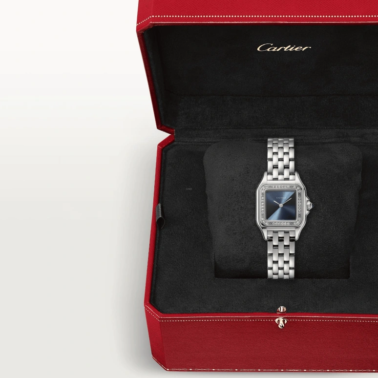 Cartier,Panthère de Cartier 22x30mm,22x30mm,Stainless Steel,Blue,Gradient,Ocean Blue,Quartz,Sapphire,Crystal Glass,Square,W4PN0013