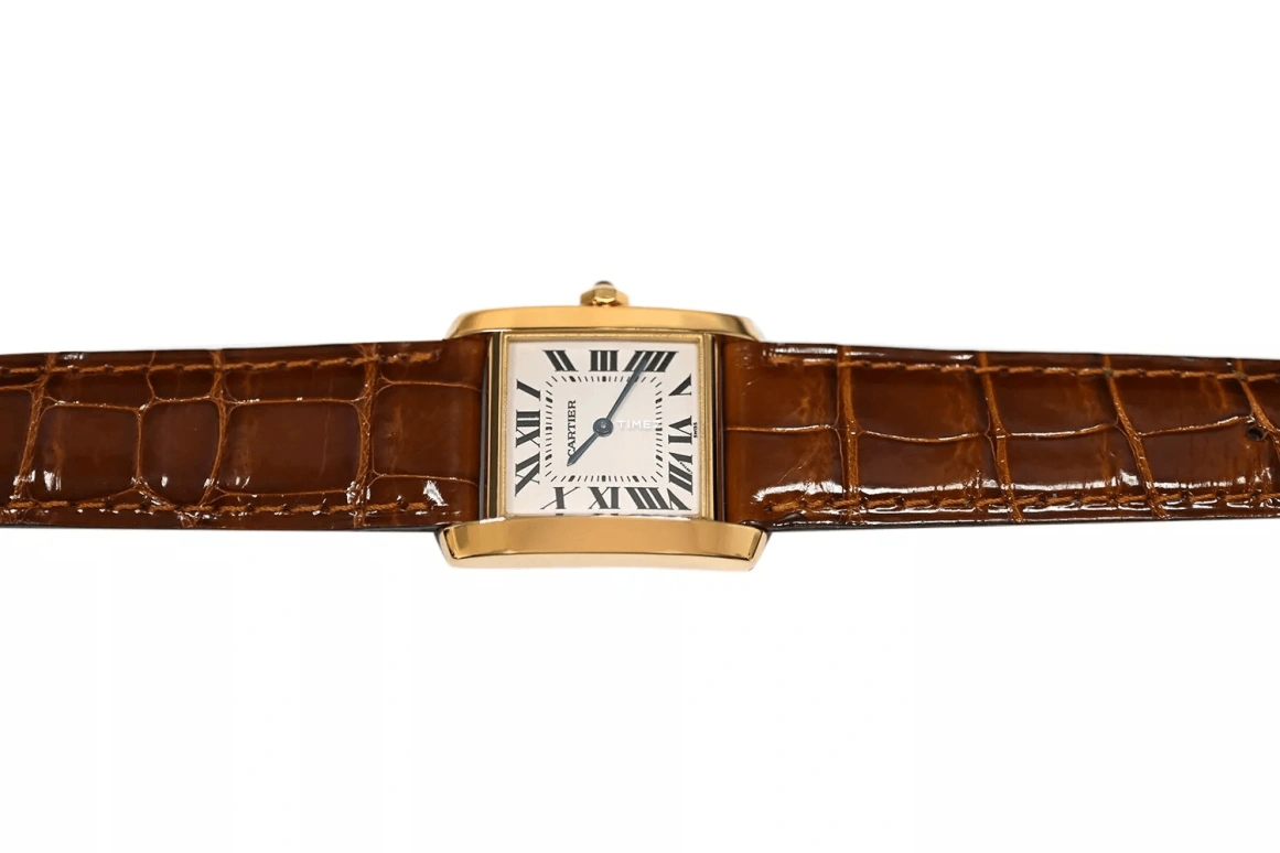 Cartier,Tank 25mm,25mm,Yellow Gold,Champagne,Quartz,Sapphire,Square,1821