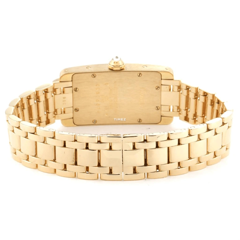 Cartier,Tank 28x19mm,28x19mm,Yellow Gold,Silver,Quartz,Sapphire,Crystal Glass,Square,WB7012K2