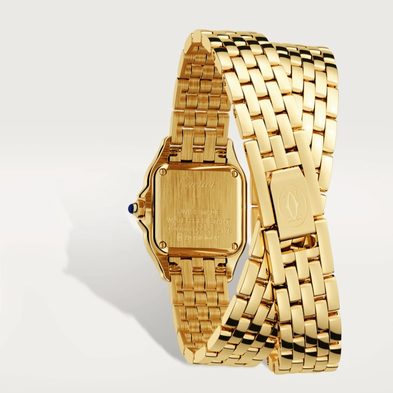 Cartier,Panthère de Cartier 22x30mm,22x30mm,Yellow Gold,Silver,Quartz,Sapphire,Crystal Glass,Square,WGPN0013