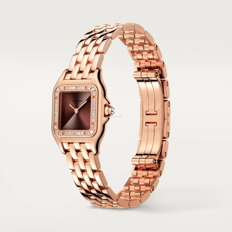 Cartier,Panthère de Cartier 22x30mm,22x30mm,Rose Gold,Purple Red,Gradient,Brown,Quartz,Sapphire,Crystal Glass,Square,WJPN0035