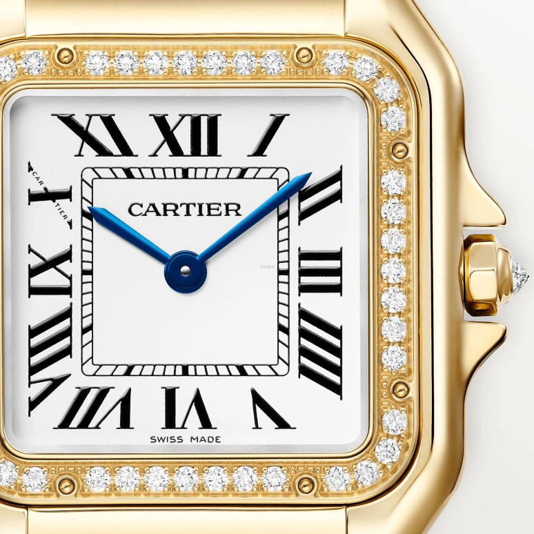 Cartier,Panthère de Cartier 36.50x26.70mm,36.50x26.70mm,Yellow Gold,Silver,Quartz,Glass,Square,WJPN0060