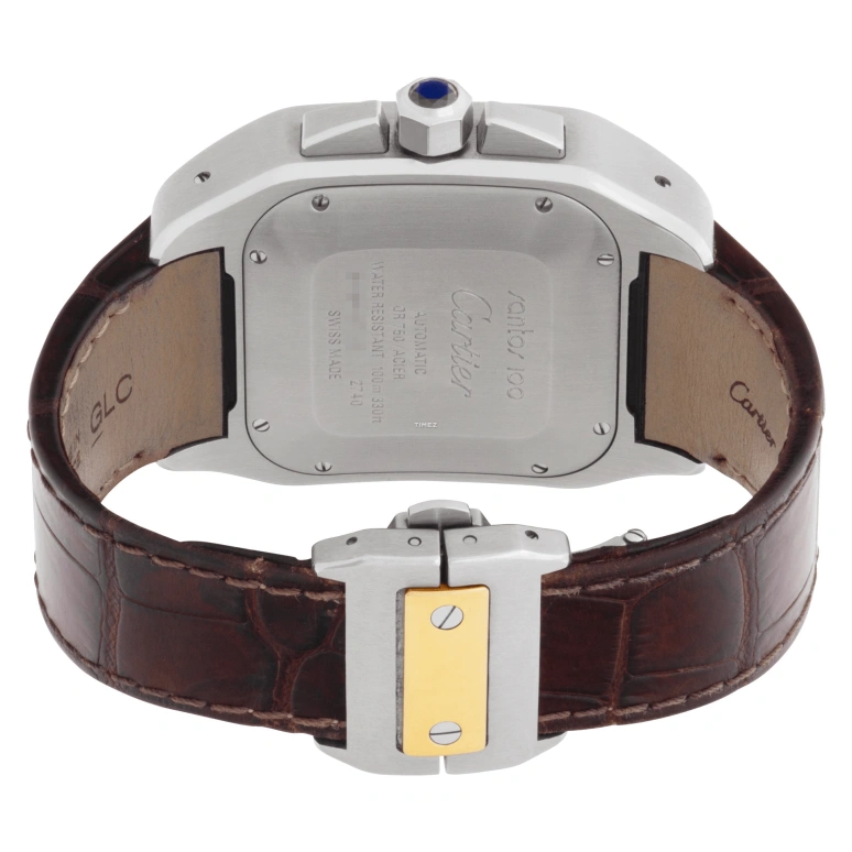 Cartier,Santos de Cartier 44.20x35.60mm,44.20x35.60mm,Stainless Steel,Yellow Gold,Silver,Automatic,Chronograph,Day,W20091X7