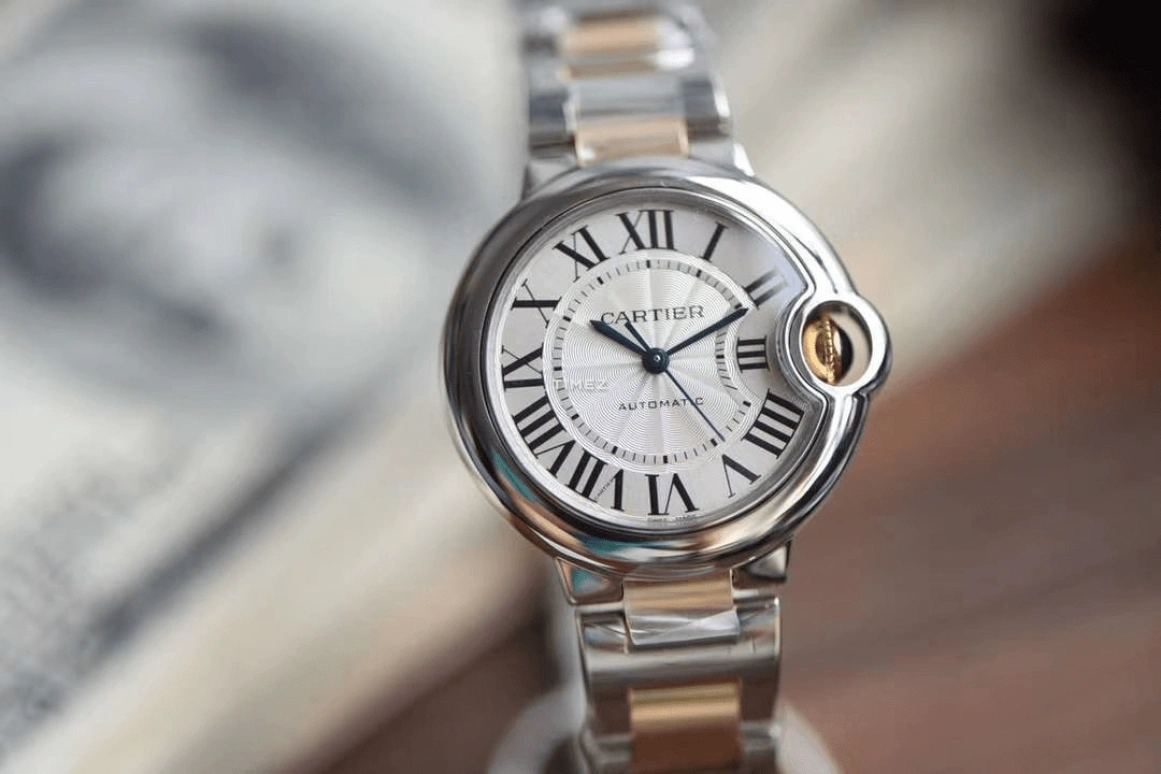 Cartier,Ballon Bleu de Cartier 33mm,33mm,Stainless Steel,Yellow Gold,Silver,Automatic,Sapphire,Crystal Glass,Round,W2BB0002