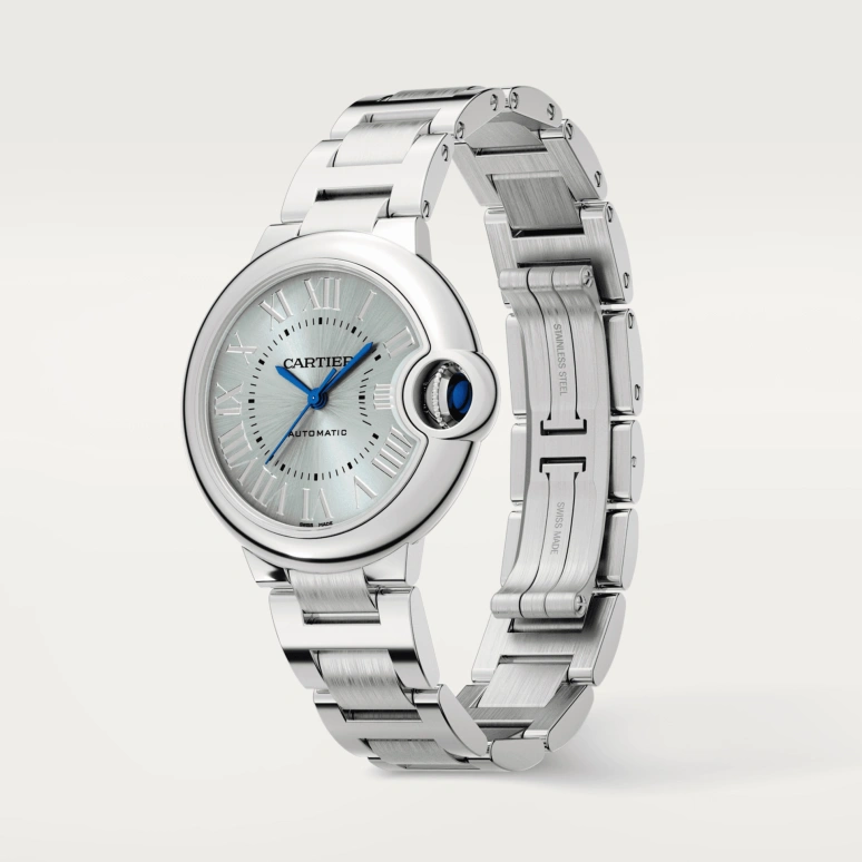 Cartier,Ballon Bleu de Cartier 33mm,33mm,Stainless Steel,Blue,Sapphire,Closed,WSBB0062