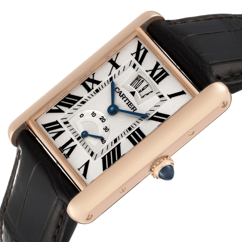 Cartier,Tank 29.20x30mm,29.20x30mm,Rose Gold,Silver,Handwound,Day,Power Reserve Indicator,W1560003