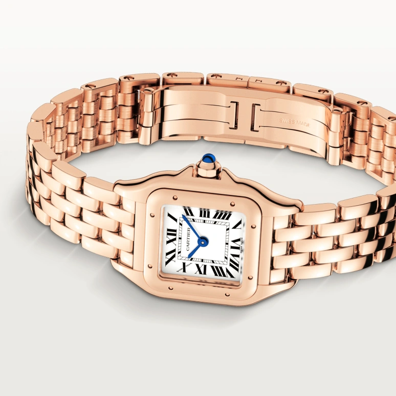 Cartier,Panthère de Cartier 23x30mm,23x30mm,Rose Gold,Silver,Quartz,Sapphire,Crystal Glass,Square,WGPN0006