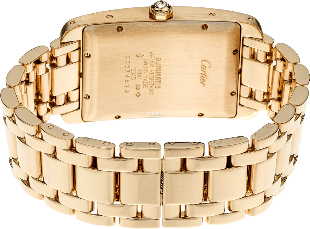 Cartier,Tank 37x27mm,37x27mm,Yellow Gold,Silver,Grey,Automatic,Day,Sapphire,Crystal Glass,WB7020K2