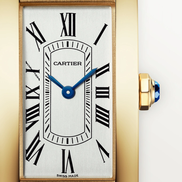 Cartier,Tank 35.40x19.40mm,35.40x19.40mm,Yellow Gold,Silver,Quartz,Sapphire,Crystal Glass,Square,WGTA0356