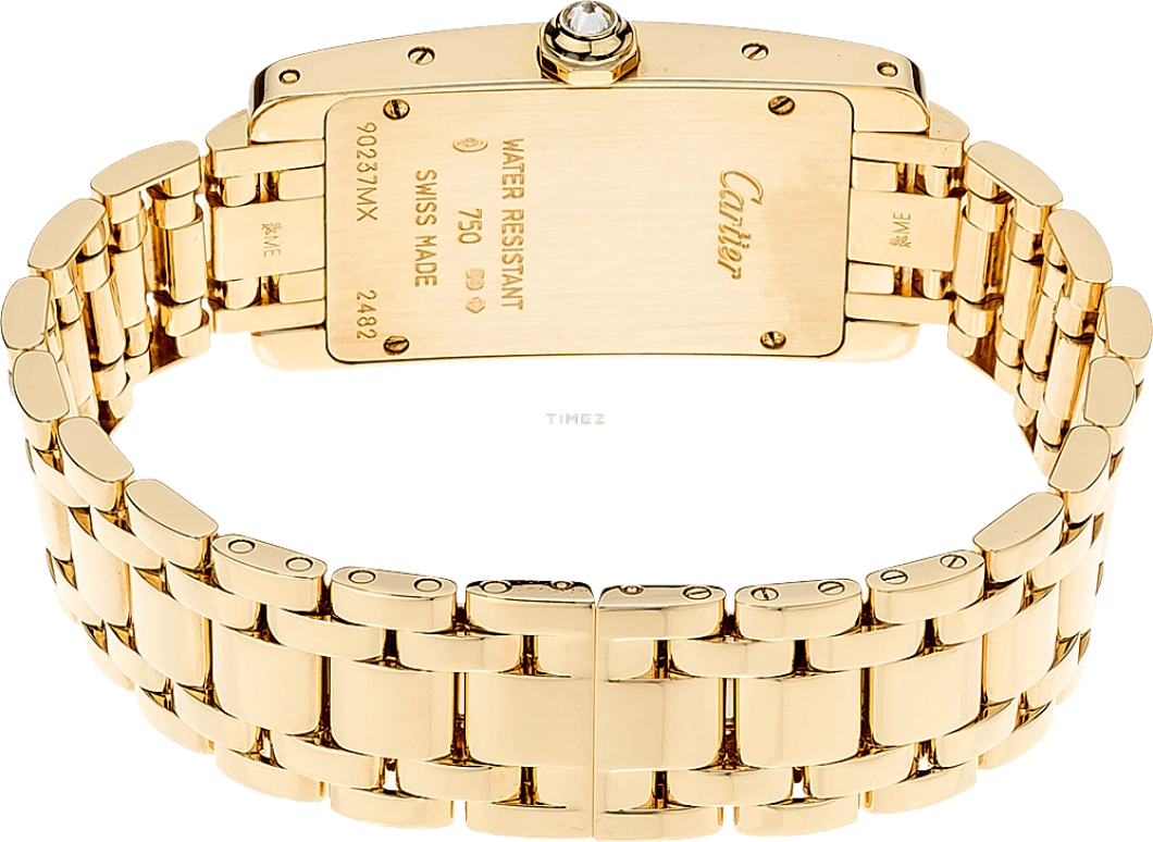Cartier,Tank 34.80mm,34.80mm,Yellow Gold,Silver White,Quartz,In-house Caliber,Sapphire,Crystal Glass,WB7072K2