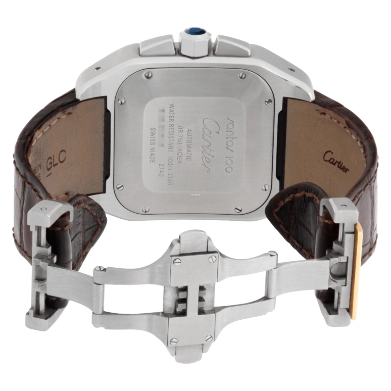 Cartier,Santos de Cartier 44.20x35.60mm,44.20x35.60mm,Stainless Steel,Yellow Gold,Silver,Automatic,Chronograph,Day,W20091X7