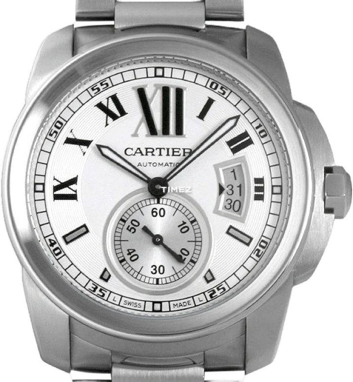 Cartier,Calibre de Cartier 42mm,42mm,Stainless Steel,Silver,Automatic,Day,48hours,W7100013
