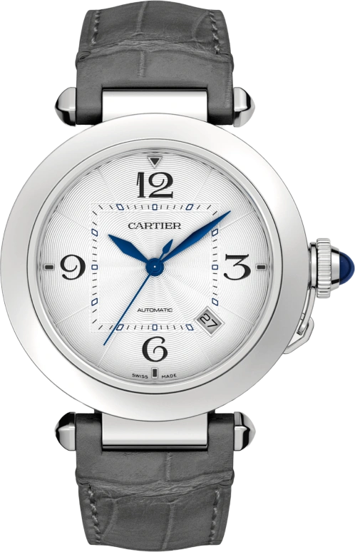 Cartier,Pasha de Cartier 41mm,41mm,Stainless Steel,Silver,Automatic,Day,42hours,WSPA0010