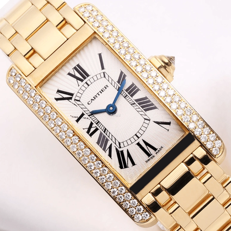 Cartier,Tank 19mm,19mm,Rose Gold,Silver,Quartz,Sapphire,Crystal Glass,Square,WB7043JQ