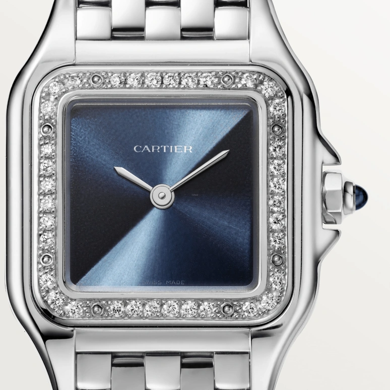 Cartier,Panthère de Cartier 22x30mm,22x30mm,Stainless Steel,Blue,Gradient,Ocean Blue,Quartz,Sapphire,Crystal Glass,Square,W4PN0013