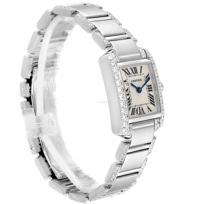 Cartier,Tank 21x25mm,21x25mm,White Gold,Silver,Quartz,In-house Caliber,Sapphire,Crystal Glass,WE1002SF