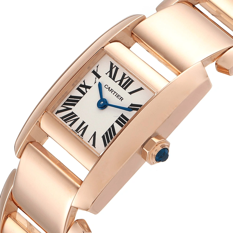 Cartier,Tankissime 30x20mm,30x20mm,Rose Gold,Silver,Quartz,Sapphire,Crystal Glass,Square,W650048H