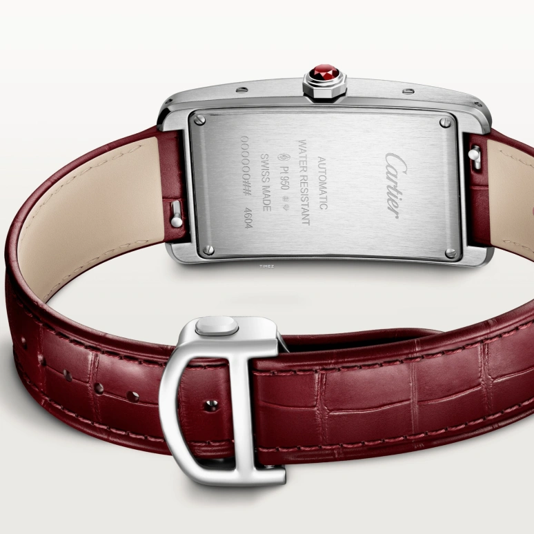 Cartier,Tank 44.40x24.40mm,44.40x24.40mm,Platinum,Salmon,Automatic,Sapphire,Crystal Glass,Square,WGTA0297