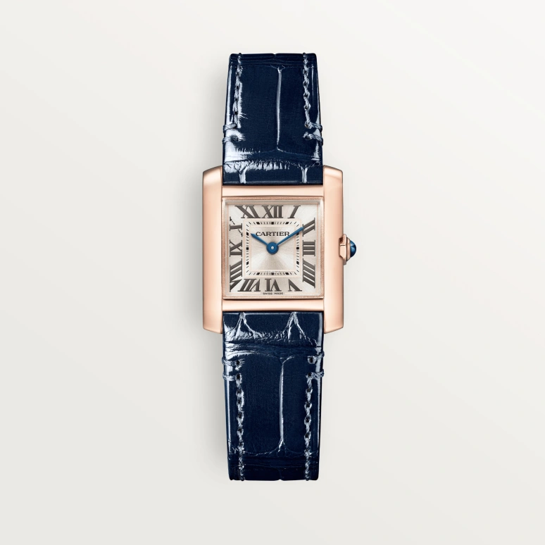 Cartier,Tank 25.70x21.20mm,25.70x21.20mm,Rose Gold,Silver,Quartz,Sapphire,Crystal Glass,Square,WGTA0280
