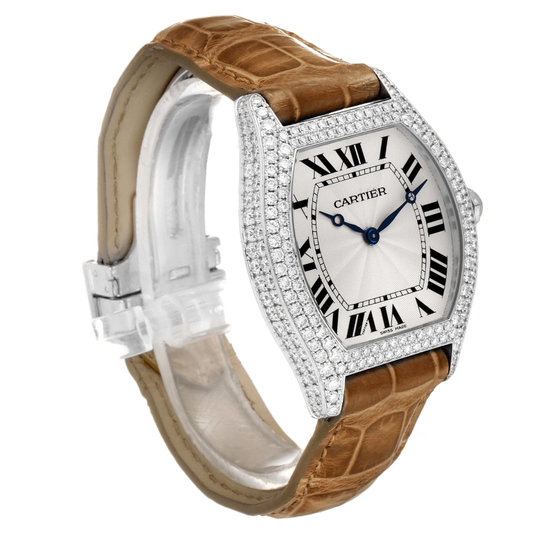 Cartier,Tortue 33x34mm,33x34mm,White Gold,Silver,Handwound,36hours,In-house Caliber,WA504351