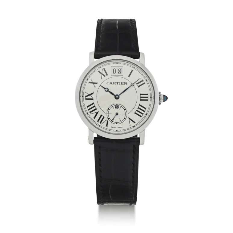 Cartier,Rotonde de Cartier 35mm,35mm,White Gold,Silver,Handwound,Big Date,In-house Caliber,W1552851
