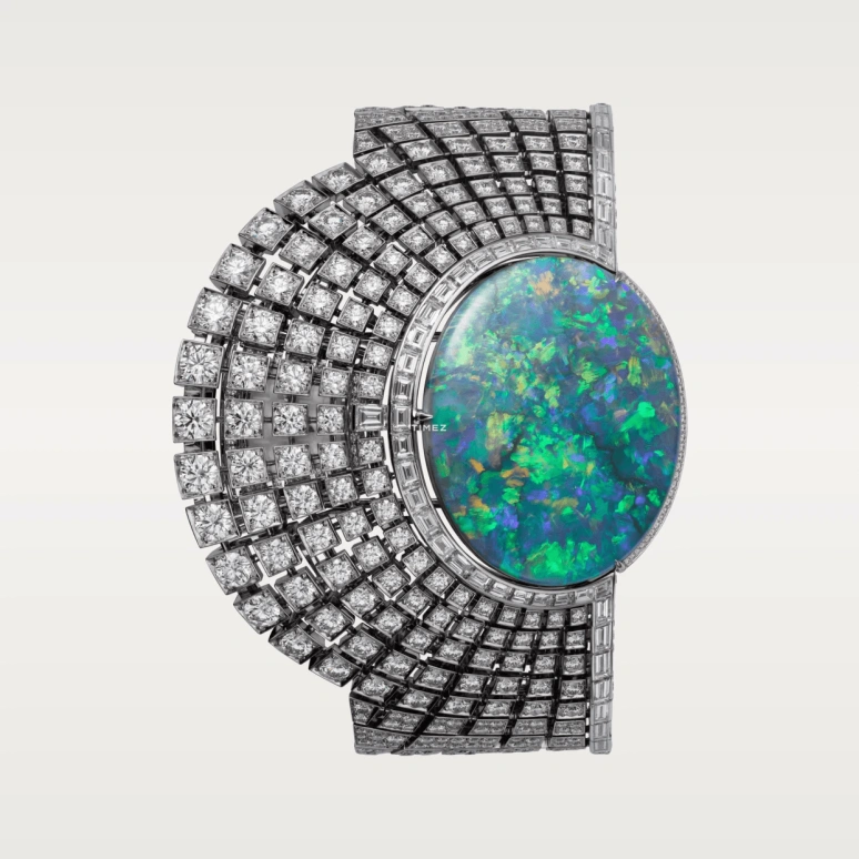 Cartier,High Jewelry Watches ,White Gold,Silver,Quartz,Sapphire,Crystal Glass,Silver,Green,HPI00958
