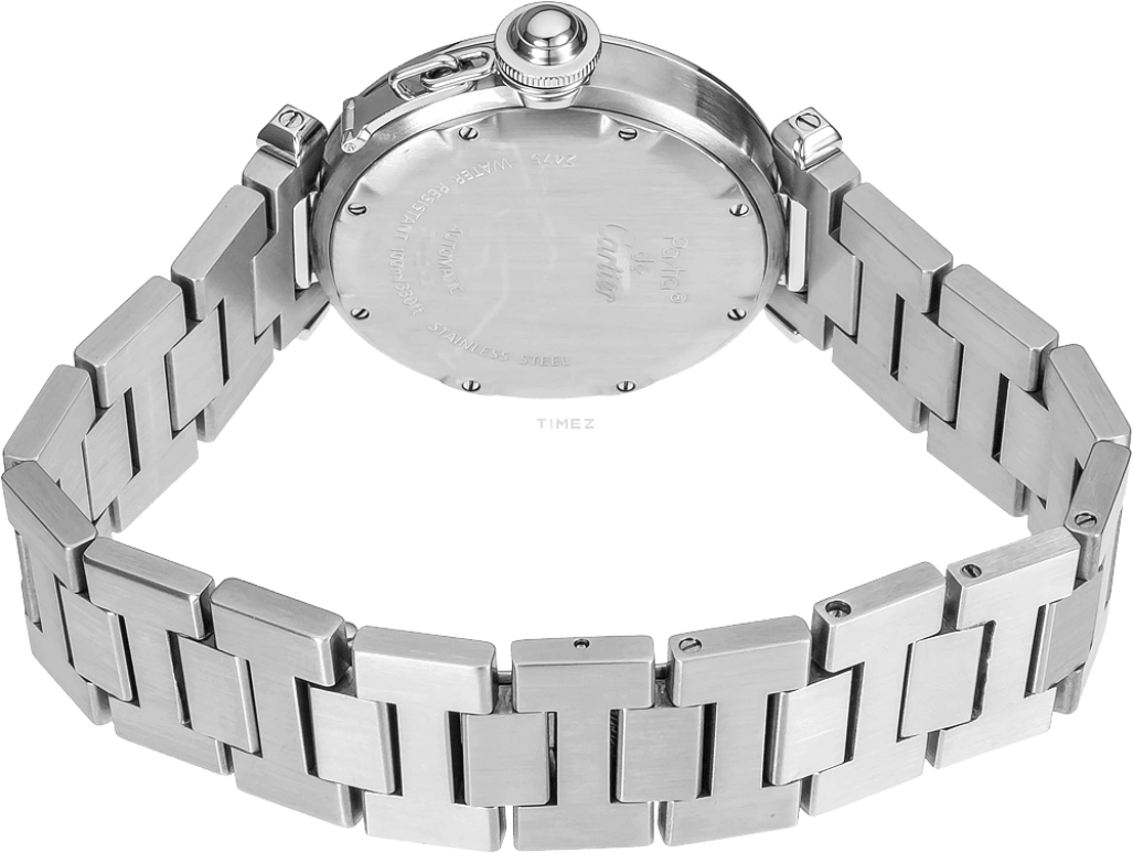 Cartier,Pasha de Cartier 35mm,35mm,Stainless Steel,White,Automatic,Big Date,Sapphire,Crystal Glass,W31044M7
