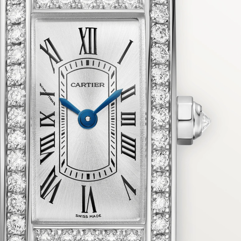 Cartier,Tank 28x15.20mm,28x15.20mm,White Gold,Silver,Quartz,Sapphire,Crystal Glass,Square,WJTA0067