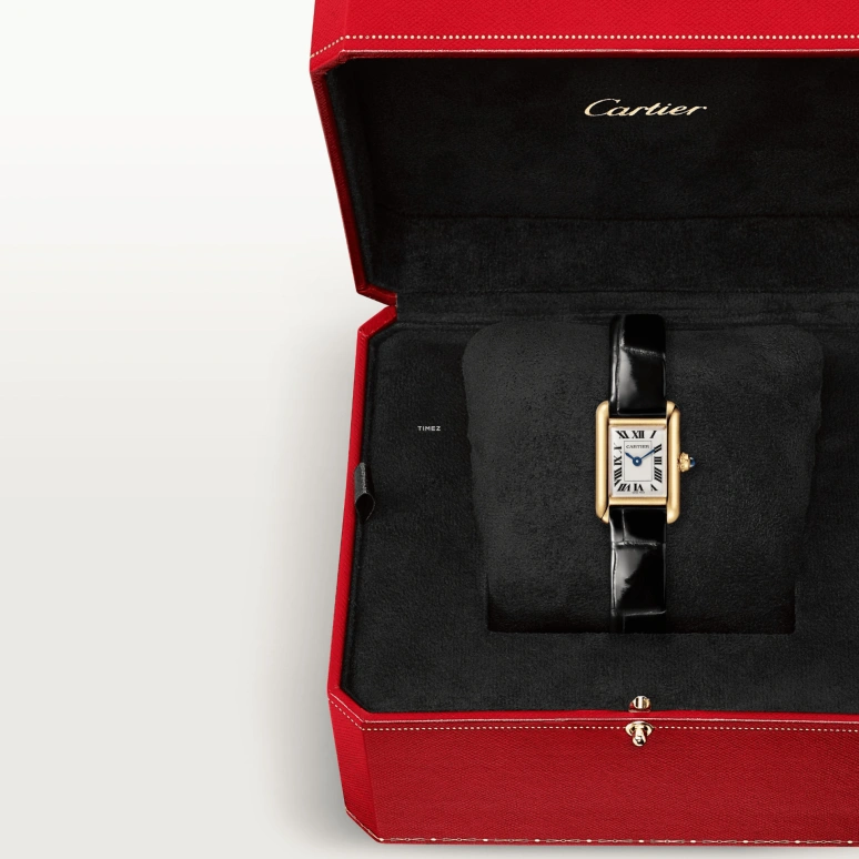 Cartier,Tank 24x16.50mm,24x16.50mm,Yellow Gold,Silver,Quartz,Sapphire,Crystal Glass,Square,WGTA0352