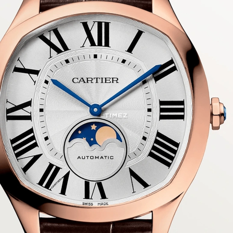 Cartier,Drive de Cartier 47x41mm,47x41mm,Rose Gold,Silver,Automatic,Moonphase,In-house Caliber,WGNM0018