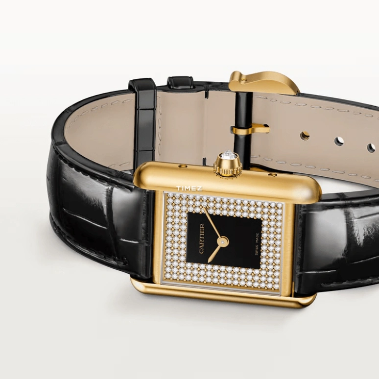 Cartier,Tank 29.50x22mm,29.50x22mm,Yellow Gold,Black,Silver,Quartz,Hardlex,Square,WGTA0269