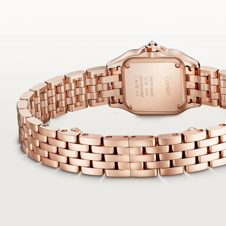 Cartier,Panthère de Cartier 25x20mm,25x20mm,Rose Gold,Silver,Quartz,Sapphire,Crystal Glass,Square,WJPN0063