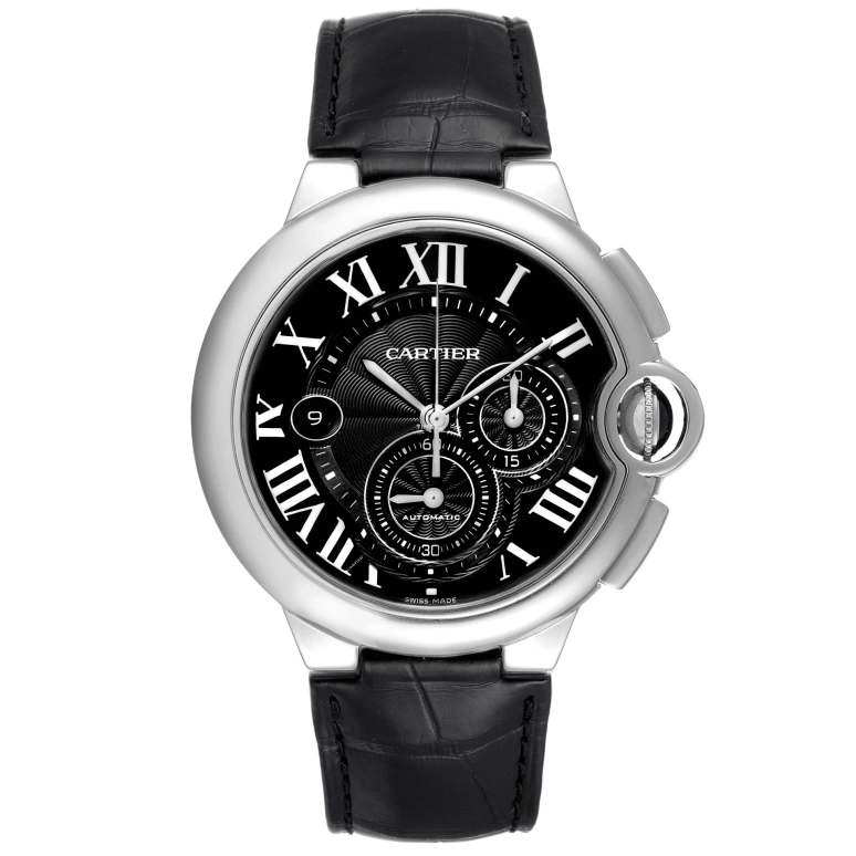 Cartier,Ballon Bleu de Cartier 44mm,44mm,Stainless Steel,Black,Automatic,Chronograph,Day,W6920052