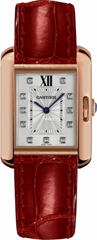 Cartier,Tank 34.70x26.20mm,34.70x26.20mm,Rose Gold,Silver,Quartz,Sapphire,Crystal Glass,Square,WJTA0009