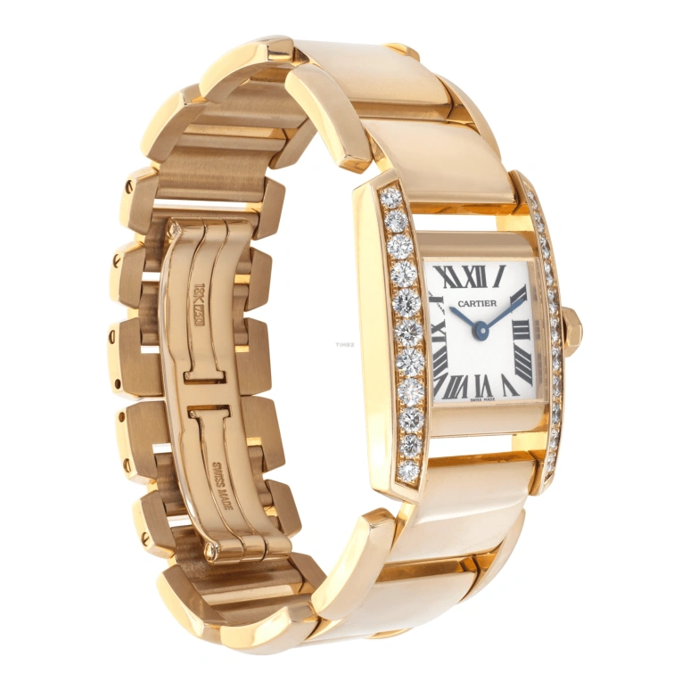 Cartier,Tank 22mm,22mm,Rose Gold,Silver White,White,Quartz,Sapphire,Crystal Glass,Square,WE70028H